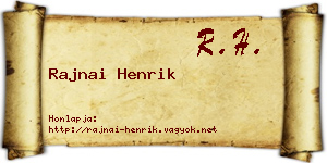 Rajnai Henrik névjegykártya